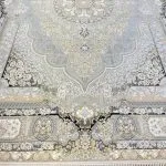 فرش راشل 1200 شانه گل برجسته طلاکوب رنگ فیلی کد 1818
