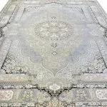 فرش راشل 1200 شانه گل برجسته طلاکوب رنگ فیلی کد 1818