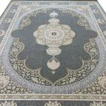 فرش طلاکوب طرح سلنا 1200 شانه گل برجسته کد 1826 - رنگ نقره ای - فرشخونه