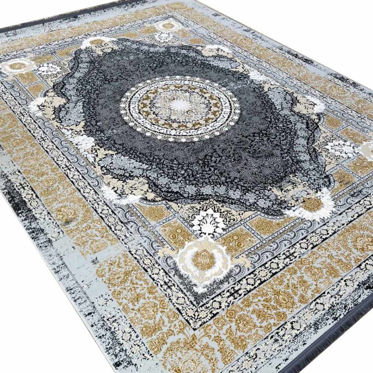 فرش طلاکوب طرح چشم 1200 شانه گل برجسته کد 8025