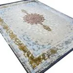 فرش طلاکوب طرح تنیده 1200 شانه گل برجسته کد 8055