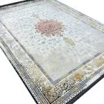 فرش طلاکوب طرح تنیده 1200 شانه گل برجسته کد 8055