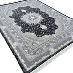 فرش ماشینی طرح سیاهتاب 1200 شانه کد 8065 - رنگ دودی