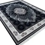 فرش طرح چکاوک سرمه ای 700 شانه تراکم 2550 کد 2715