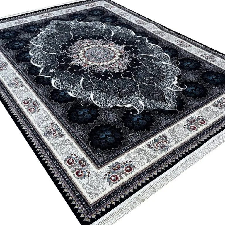 فرش طرح چکاوک سرمه ای 700 شانه تراکم 2550 کد 2715