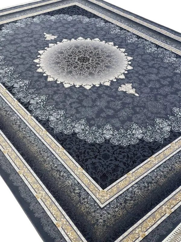 فرش ماشینی طرح مهر 700 شانه تراکم 2550 کد 2725 رنگ دلفینی