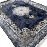 فرش ماشینی طرح نسیم 700 شانه تراکم 2550 کد 2726 - سرمه ای