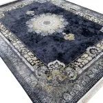 فرش ماشینی طرح نسیم 700 شانه تراکم 2550 کد 2726 - سرمه ای