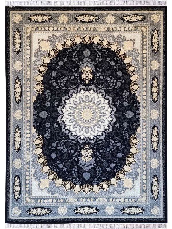 فرش طلاکوب طرح آنیسا 700 شانه 2550 رنگ سرمه ای کد 720782