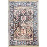 فرش گبه طرح هندی نیلکامل رنگ خاکستری کد 900406
