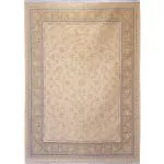 فرش طلاکوب افشان طرح سوگند گل برجسته 1200 شانه کد 731712 رنگ کرم چرک