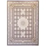 فرش طلاکوب طرح کاترین گل برجسته 1200 شانه کد 732015 رنگ طوسی