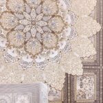 فرش طلاکوب خشتی طرح کاترین گل برجسته 1200 شانه کد 73201 - Image 10