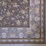 فرش افشان طلاکوب طرح الهه 1200 شانه گل برجسته طوسی کد 73231 - Image 12