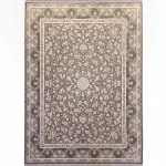 فرش افشان طرح ستین طلاکوب 1200 شانه گل برجسته طوسی کد 73341