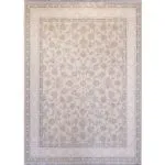 فرش افشان طلاکوب کرم طرح ایپک 1200 شانه گل برجسته کد 734112