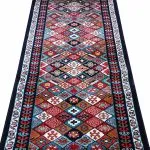 فرش کناره گبه طرح پریسا لوزی ۳۵۰ شانه سرمه ای کد 82K801318 - فرشخونه