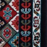 فرش کناره گبه طرح پریسا لوزی ۳۵۰ شانه سرمه ای کد 82K801318 - فرشخونه