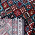 فرش کناره گبه طرح پریسا لوزی ۳۵۰ شانه سرمه ای کد 82K801318 - فرشخونه