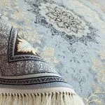 فرش طلاکوب طرح تندیس 700 شانه تراکم 2100 کد 1178 رنگ نقره ای - فرشخونه