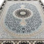 فرش طلاکوب طرح هستی 700 شانه تراکم 2100 غیر برجسته کد 1179 رنگ نقره ای - فرشخونه