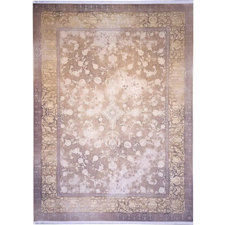 فرش وینتیج طلاکوب طرح آیسان 1200 شانه گل برجسته کد 2803