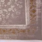 فرش طلاکوب افشان طرح شاهان 1200 شانه گل برجسته وینتیج کد 1042 رنگ خاکستری