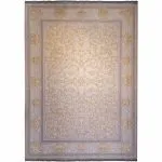 فرش طلاکوب افشان طرح نگین 1200 شانه گل برجسته کد 2903 رنگ نقره ای سیلور
