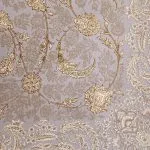 فرش طلاکوب طرح پریناز 1200 شانه گل برجسته کد 2904 رنگ نقره ای سیلور