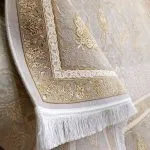 فرش طلاکوب طرح پریناز 1200 شانه گل برجسته کد 2904 رنگ نقره ای سیلور