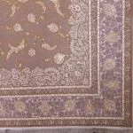 فرش طلاکوب طرح پریناز 1200 شانه گل برجسته کد 2904 - رنگ نسکافه ای