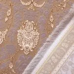 فرش طلاکوب طرح پریناز 1200 شانه گل برجسته کد 2904 - رنگ نسکافه ای