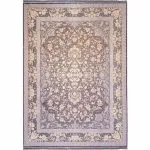 فرش طلاکوب افشان طرح معجزه 1200 شانه گل برجسته کد 2905 - رنگ سربی