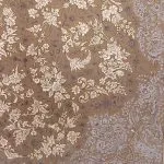 فرش طلاکوب افشان طرح معجزه 1200 شانه گل برجسته کد 2905 - رنگ نسکافه ای
