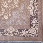 فرش طلاکوب افشان طرح معجزه 1200 شانه گل برجسته کد 2905 - رنگ نسکافه ای