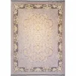 فرش طلاکوب افشان طرح معجزه 1200 شانه گل برجسته کد 2905 - رنگ نقره ای سیلور