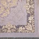 فرش طلاکوب افشان طرح معجزه 1200 شانه گل برجسته کد 2905 - رنگ سربی
