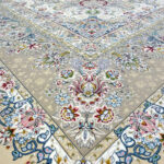 فرش طرح آذین 1500 شانه تراکم 4500 رنگ کرم کد 1505 - Image 2