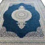 فرش پریا 1500 شانه گل برجسته تراکم 4500 کد 1510 رنگ سرمه ای