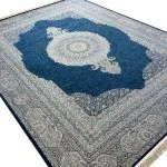 فرش پریا 1500 شانه گل برجسته تراکم 4500 کد 1510 رنگ سرمه ای