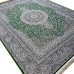 فرش پریا 1500 شانه گل برجسته تراکم 4500 کد 1510 رنگ سبز