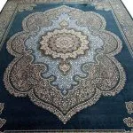 فرش طرح ثمر کرمان 1500 شانه تراکم 4500 رنگ سرمه ای کد 1511 - فرشخونه