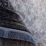 فرش  افشان وینتیج طرح صدف 1200 شانه طلاکوب غیر برجسته رنگ سیلور کد 2202305
