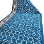 فرش مسجد مکی آبی حاشیه کرم نرم و لطیف