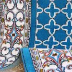فرش مسجد مکی آبی حاشیه کرم برای مسجد