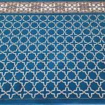 فرش مسجد مکی آبی حاشیه کرم