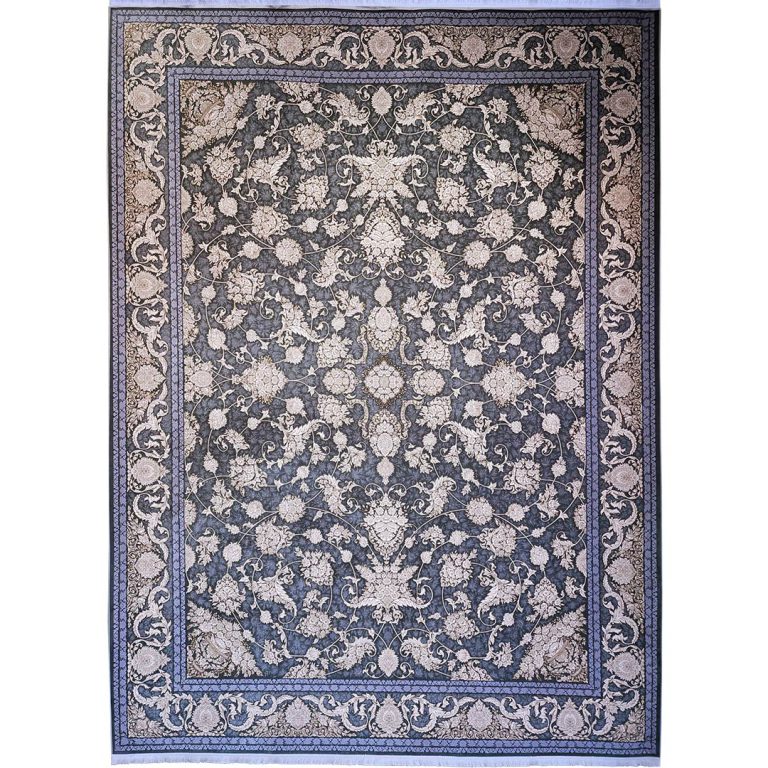 فرش افشان طلاکوب طرح کارن 1500 شانه گل برجسته کد 2501