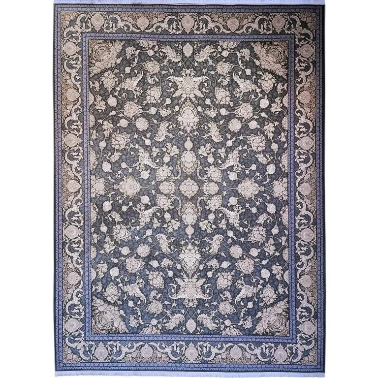 فرش افشان طلاکوب طرح کارن 1500 شانه گل برجسته کد 2501
