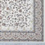 فرش طلاکوب افشان طرح باغ رز 1500 شانه رنگ کرم کد 1512