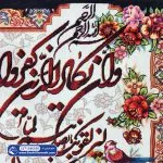تابلو فرش وان یکاد گل و بلبل زمینه مشکی کد 46050 - فرشخونه